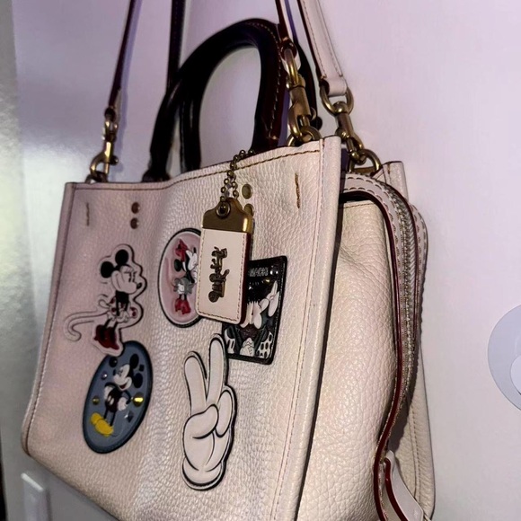 Coach Cream Satchel with Disney Patches - Picture 2 of 8